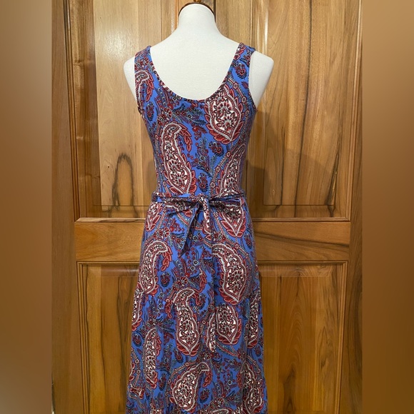 Talbots - Petites - Stretch Cotton/Modal Paisley Print Maxi Dress, EUC, est S/MP - Picture 8 of 15
